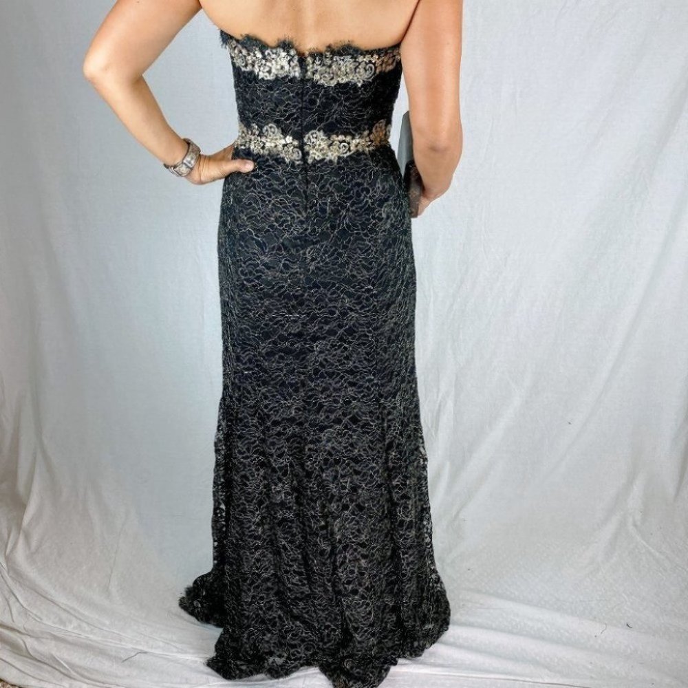 Marchesa Notte Gilded Gold Strapless Gown $1395 - Picture 6 of 10